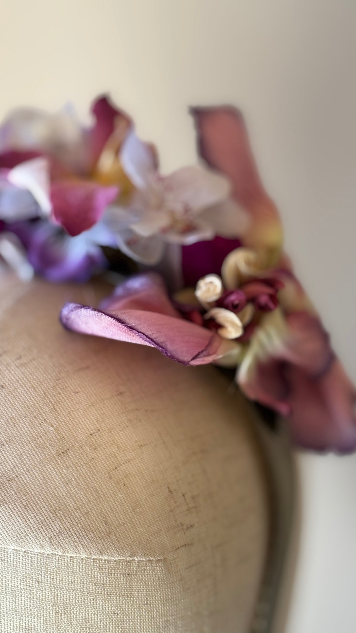 Karin's Garden "Wisteria Whisper" one-of-a-kind sage silk 1" Comfort Fit Non-Slip Headband. Limited Edition Only one available. Handmade in Bellevue, Washington