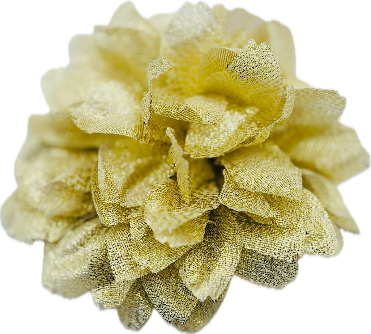Gold Metallic Flower Pin & Clip, 3"