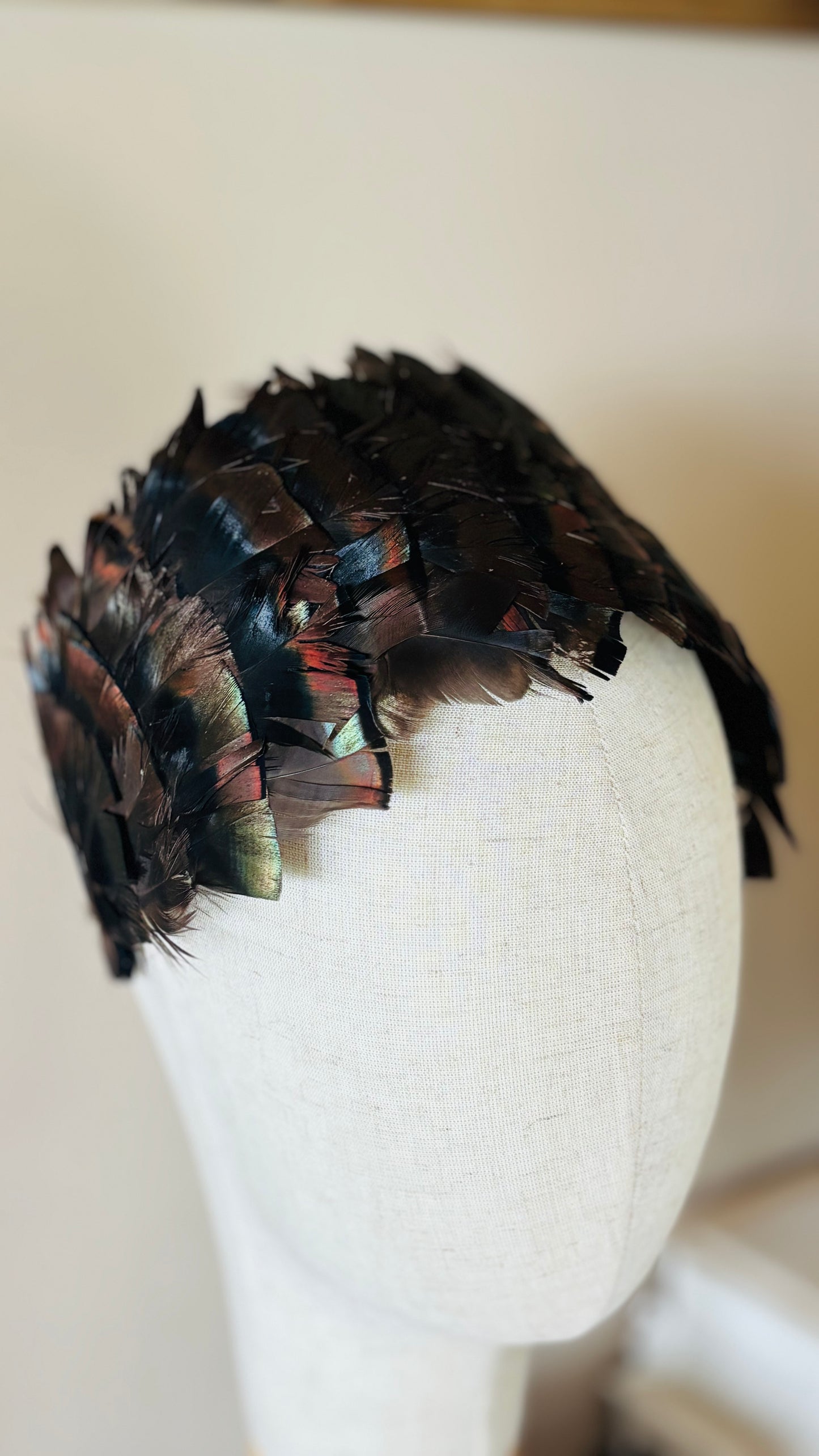 Garbo Bronze Feather Couture Headband