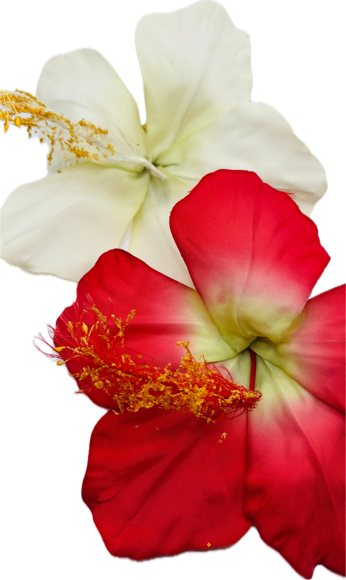 "Calista" 6" Red Amaryllis Brooch & Clip.  Pin or Clip to hair, lapel, dress, handbag, hat, necklace & more.