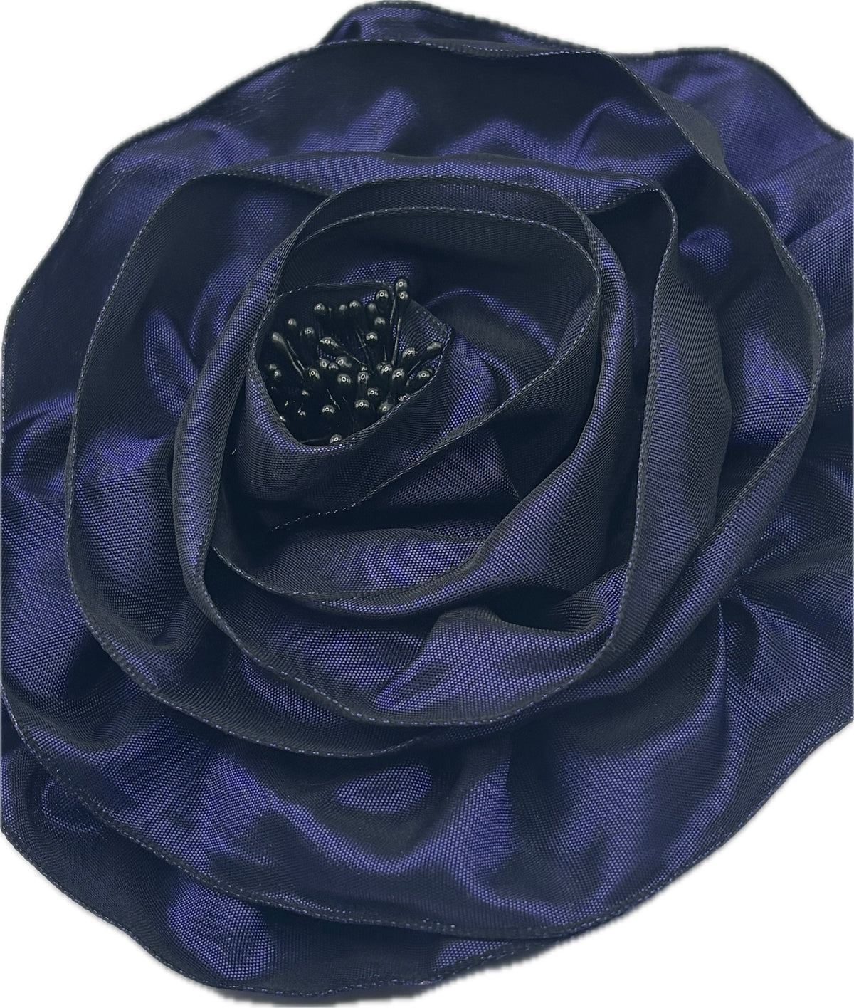 Francesca Purple French Taffeta Flower Pin & Clip, 7"