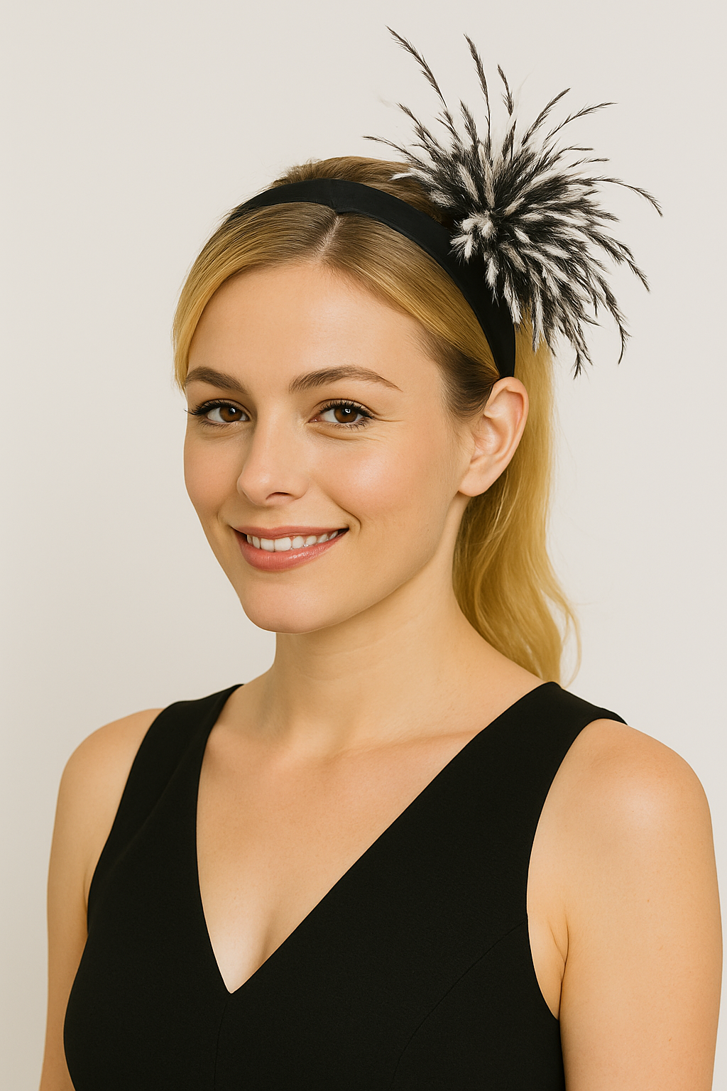 "Dietrich" Petite Ostrich Pin & Clip in Velvet Aubergine. Made in the USA. Genuine Ostrich. Available in many colors.  Available in Petite