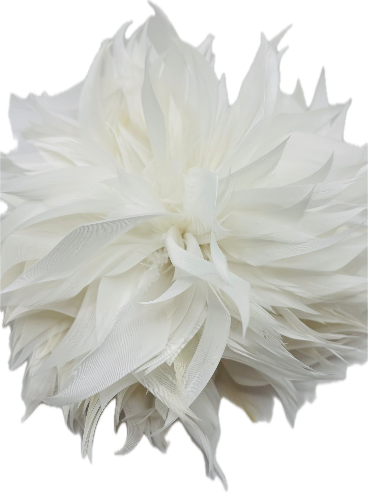 "Josephine" Feather Brooch & Clip in White.  Wear on your lapel, dress, in your hair, on purse, hat and more.