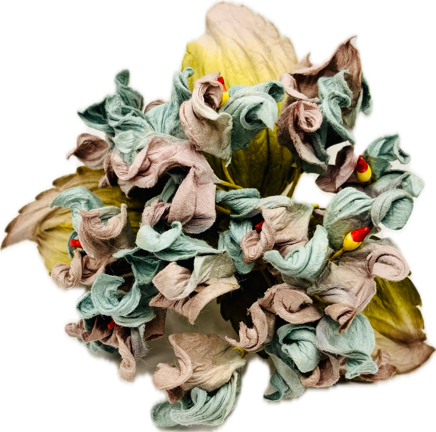 Ivy Hydrangea Flower Pin Brooch in Blue