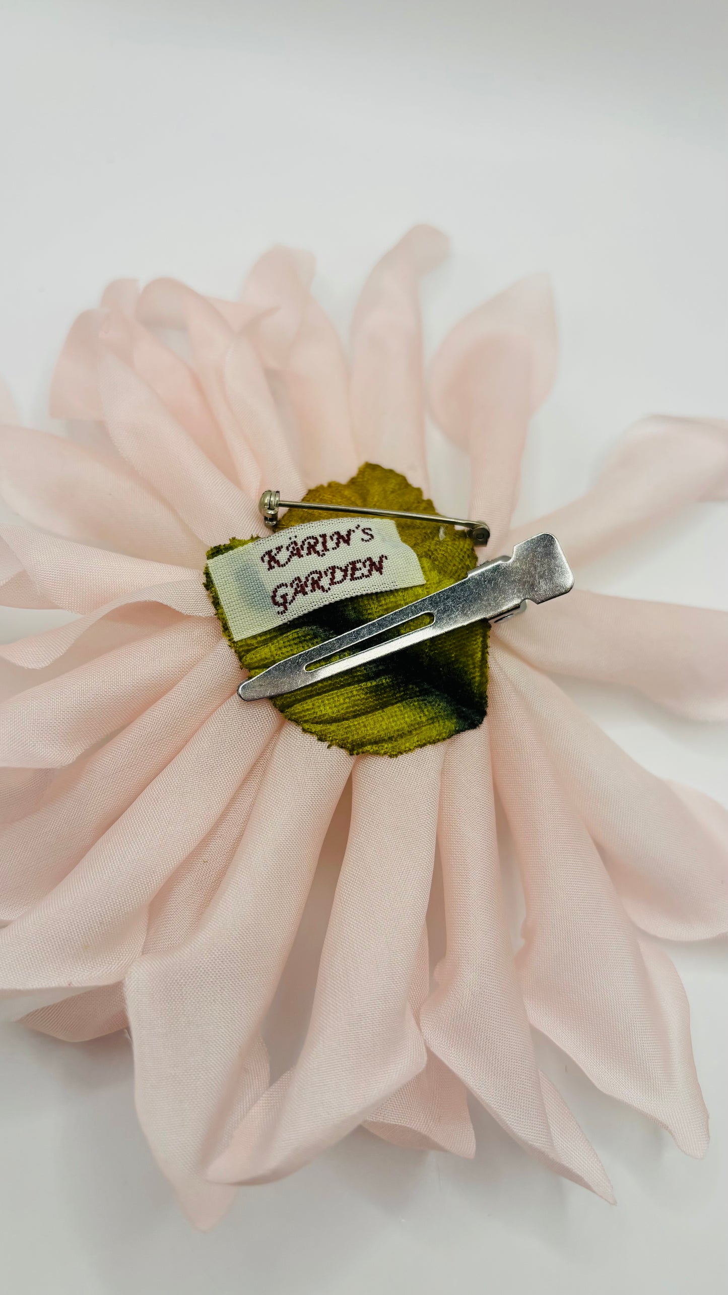 Karin's Garden 4.5" Pink Silk Flower Pin & Clip