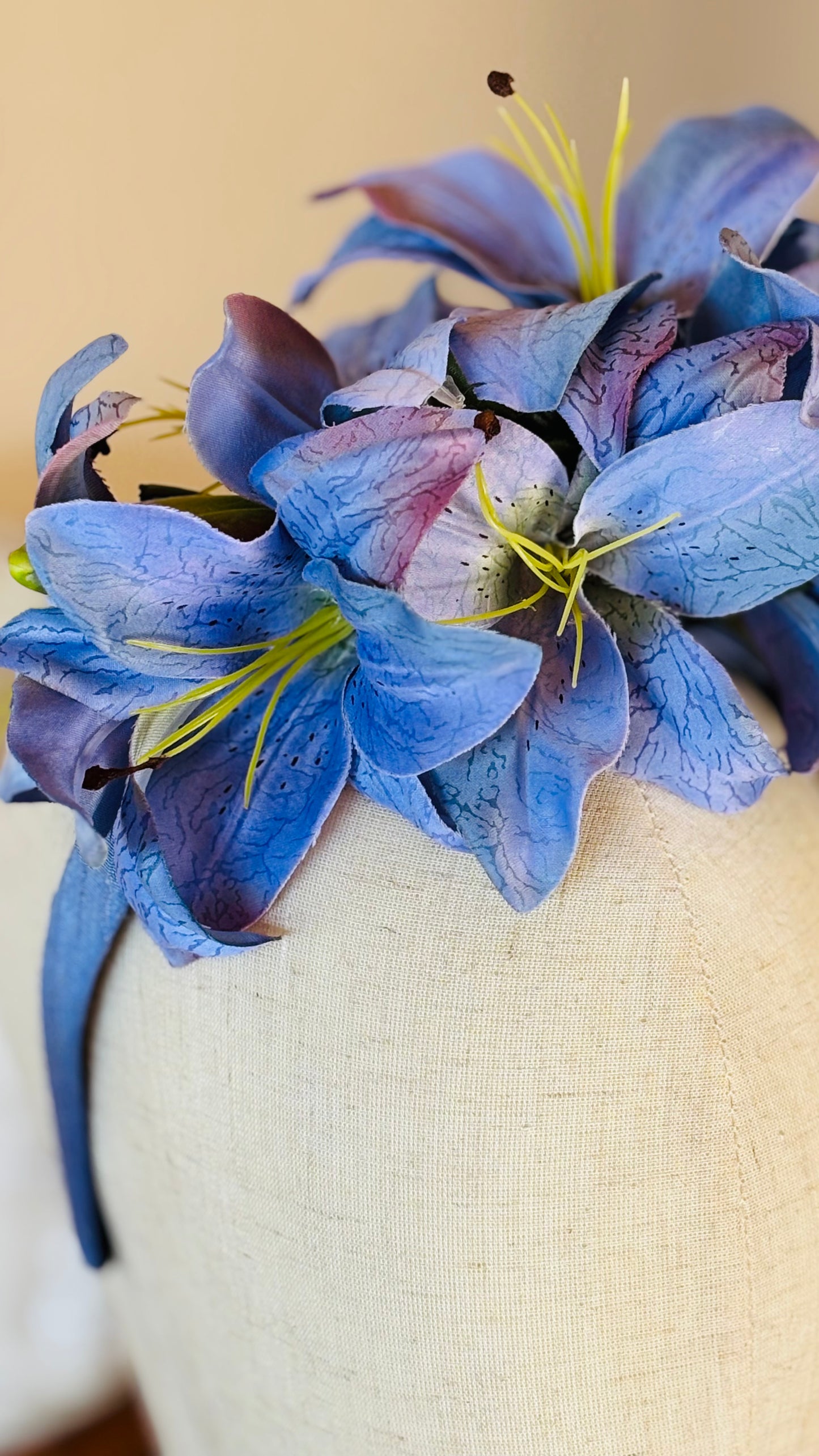 Karin’s Garden "Abigail" Lily Headband | Garden Party Floral Statement Headpiece | Handmade in USA