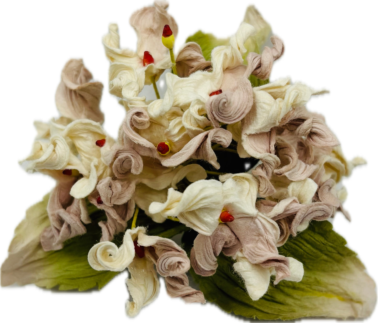 Ivy Hydrangea Flower Pin Brooch Pink