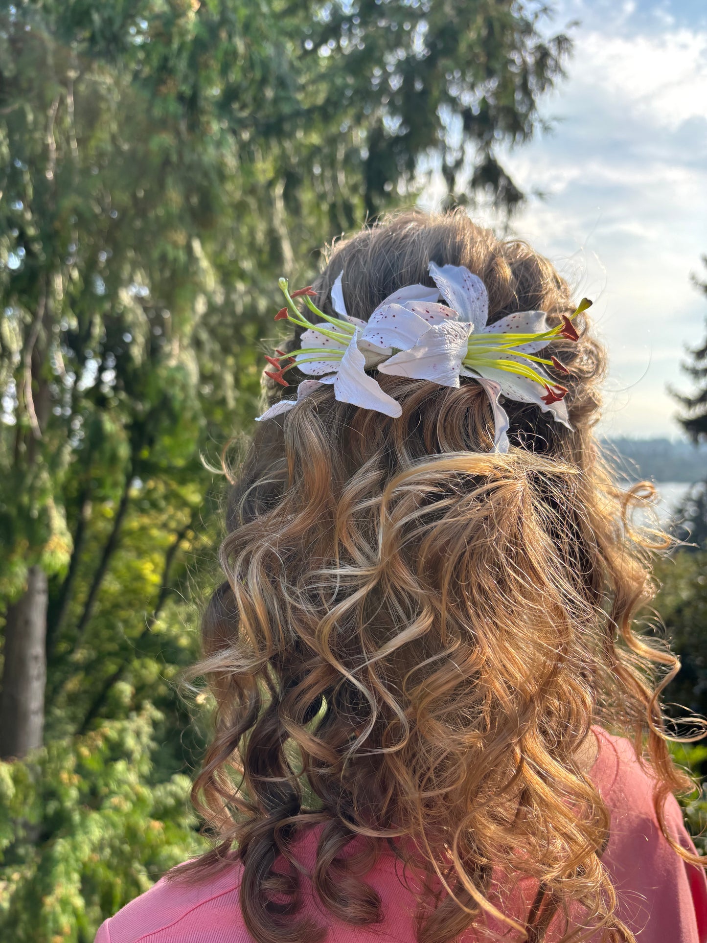 Karin's Garden Martha Orange Tropical Tiger Lily Hair Clip - French Metal 3" Auto Barrette