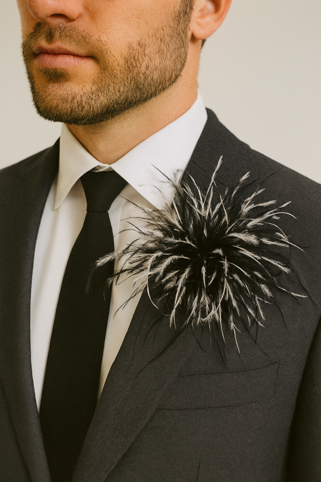 "Dietrich" Petite Ostrich Pin & Clip in Velvet Aubergine. Made in the USA. Genuine Ostrich. Available in many colors.  Available in Petite