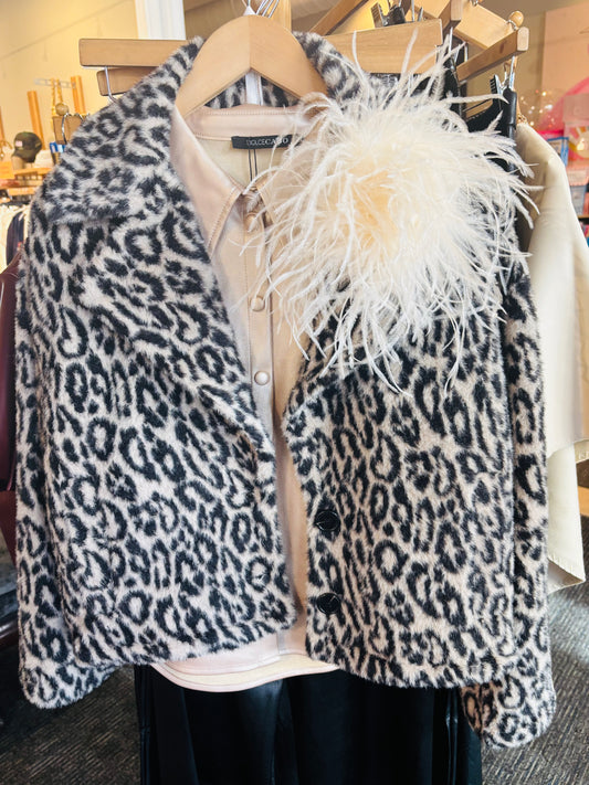 "Dietrich" Grand Ostrich Pin & Clip in Ivory. Made in the USA. Genuine Ostrich. Available in many colors.  Available in Grand or Petite