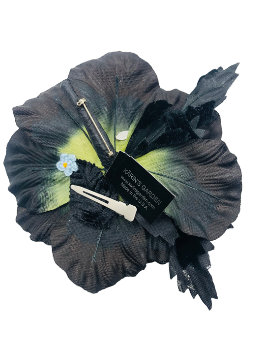 Hema Winter White Velvet Poppy Pin & Clip, 5"