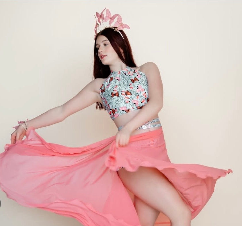 “Vanessa” Pink Butterflies Headband.  Comfort Fit Silk Headband, Bendable Butterflies.  Handmade in Bellevue, Washington.  Clothing by detailsdancewear.