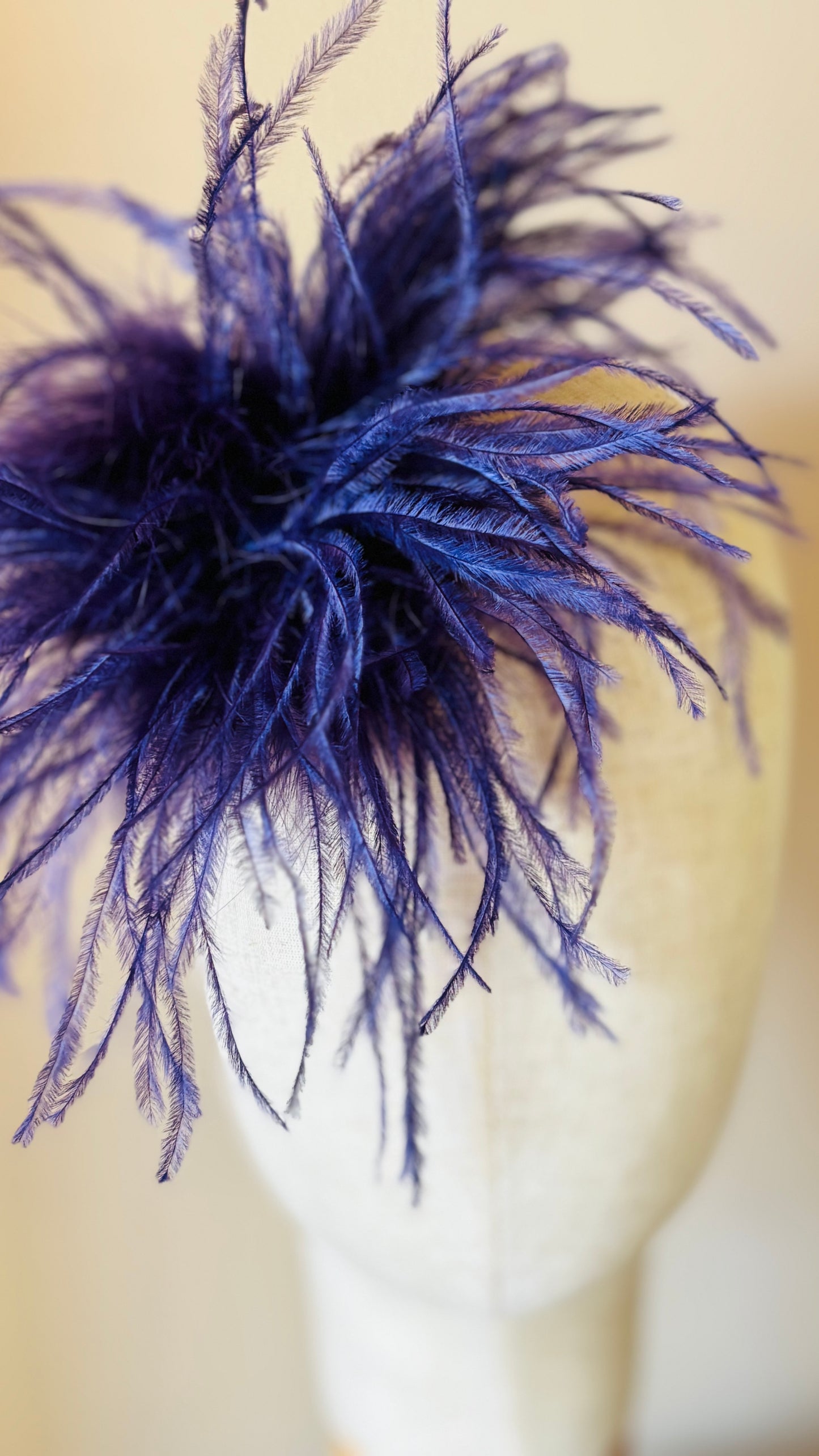 Dietrich Petite Ostrich Pin & Clip in Amethyst.  Handmade in the USA. Genuine Ostrich. Available in many colors.  Available in Petite or Grand