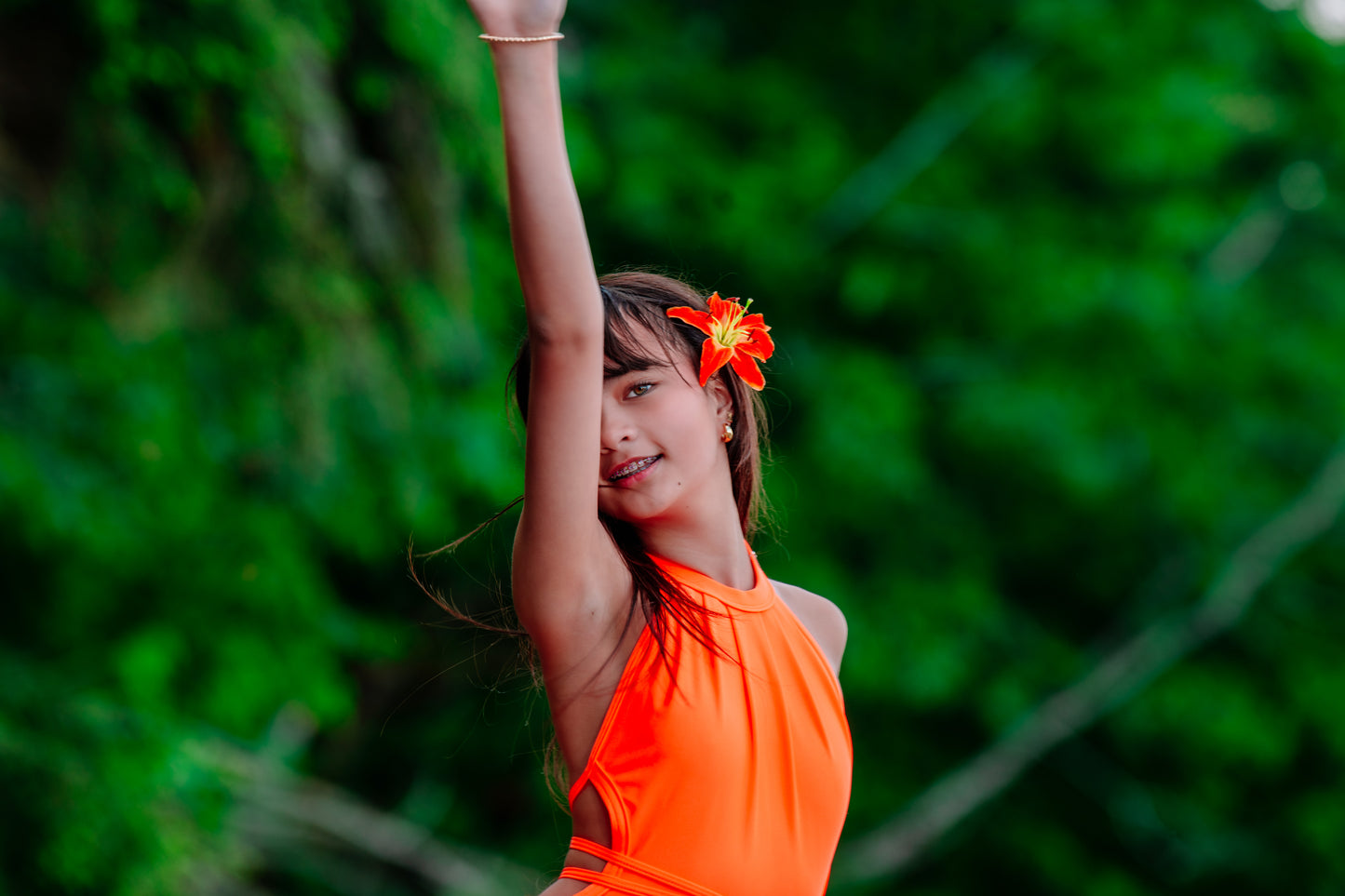 Karin's Garden Martha 3" Life like Tiger Lily pinch clip.  Wear in your hair on your tropical vacation.  Clip to your sundress, wristlet, handbag or hat.  Life like & bendable petals.
