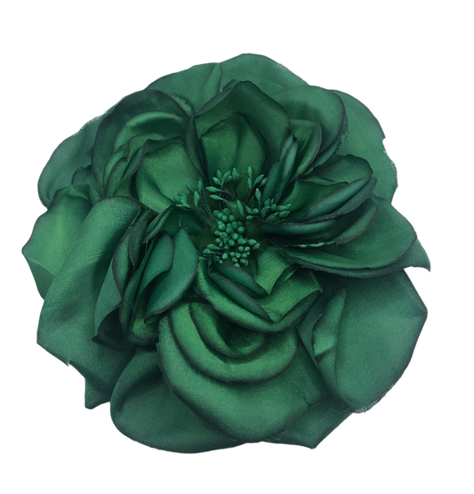 Karin’s Garden 7” Hunter Green Silk Cabbage Rose.