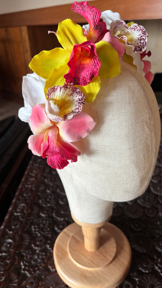Karin’s Garden Chloe Vanda Orchid Headband – Couture Floral Statement Headpiece | Handmade in USA