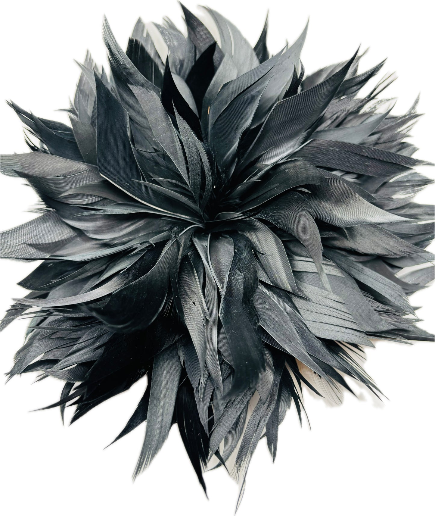 "Josephine" Feather Brooch & Clip in Black.  Wear on your lapel, dress, in your hair, on purse, hat and more.