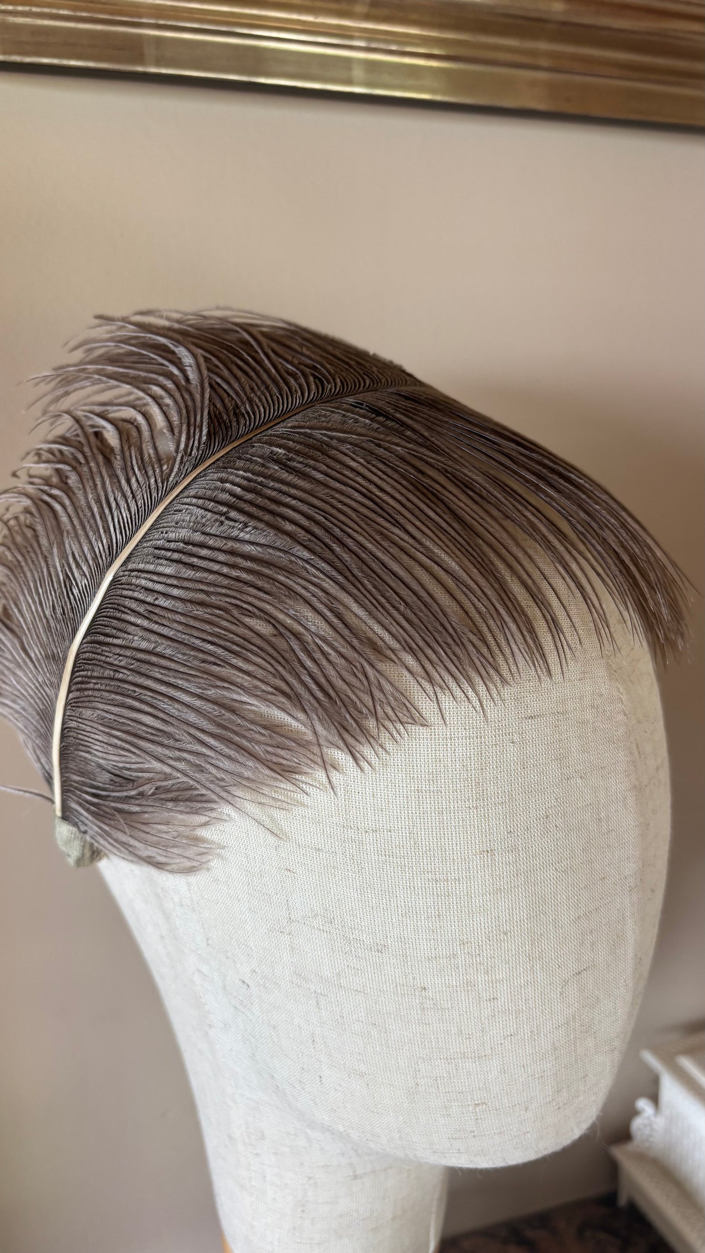 Karin's Garden Ostrich Feather Silk Headband.  Handmade in the USA
