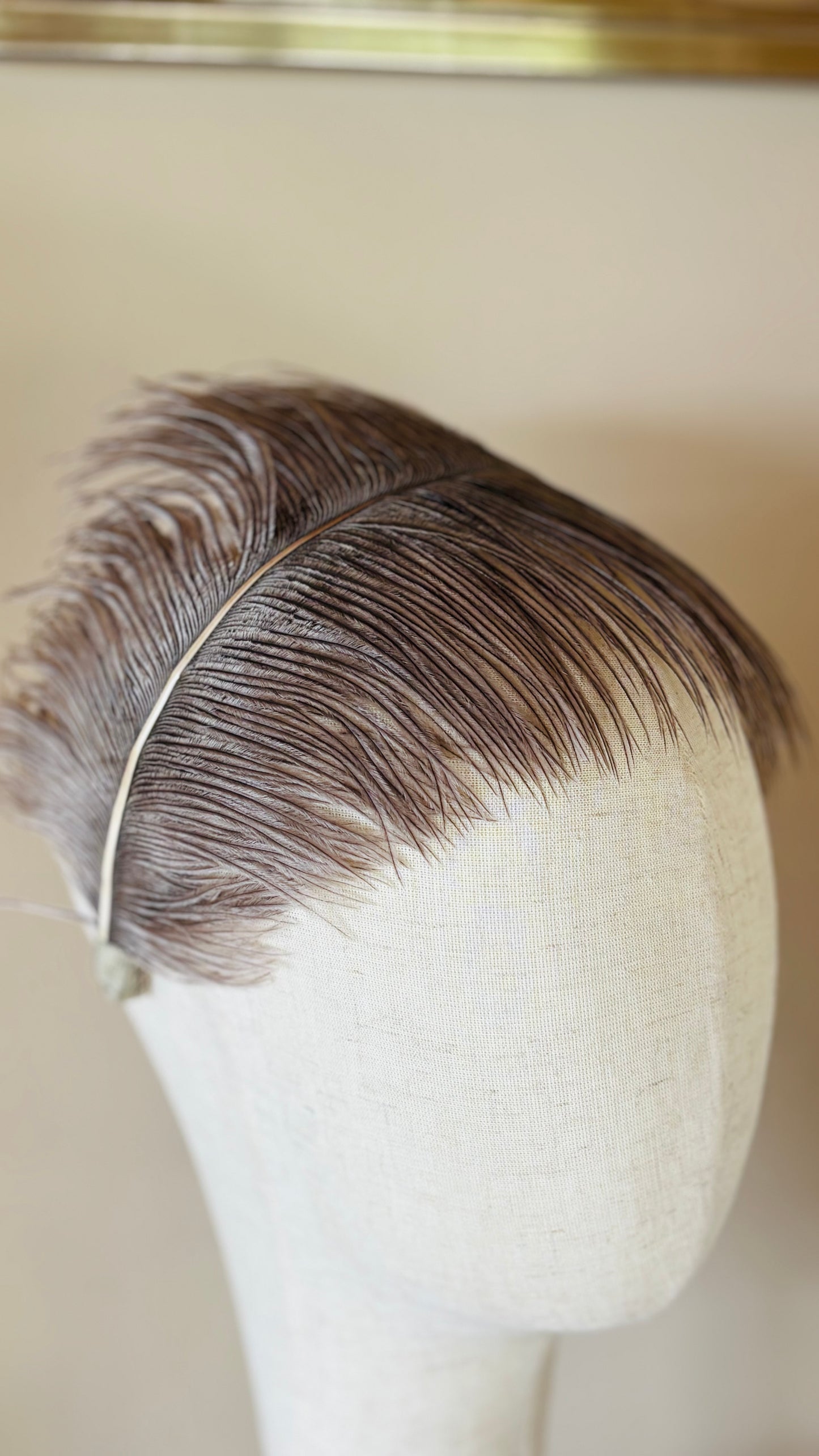 Karin's Garden Ostrich Feather Silk Headband.  Handmade in the USA