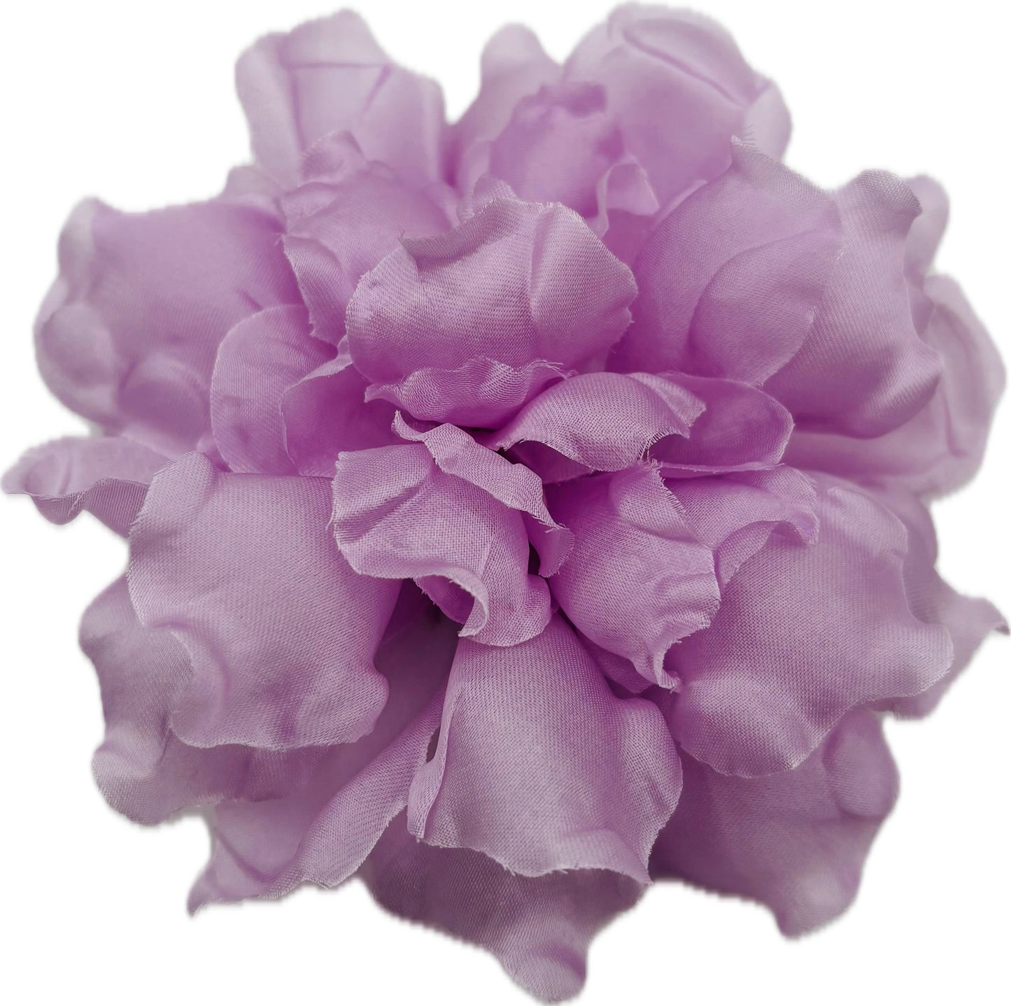 Karin's Garden "Harper" 4" Silk Lavender Satin Gardenia Pin Brooch and Clip. Handmade in the USA.  Pin or Clip into hair, onto dress, lapel, handbag and more.