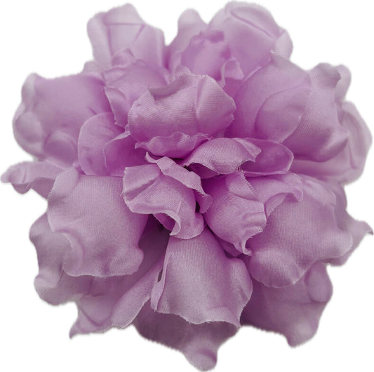 Karin's Garden "Harper" 4" Silk Lavender Satin Gardenia Pin Brooch and Clip. Handmade in the USA.  Pin or Clip into hair, onto dress, lapel, handbag and more.
