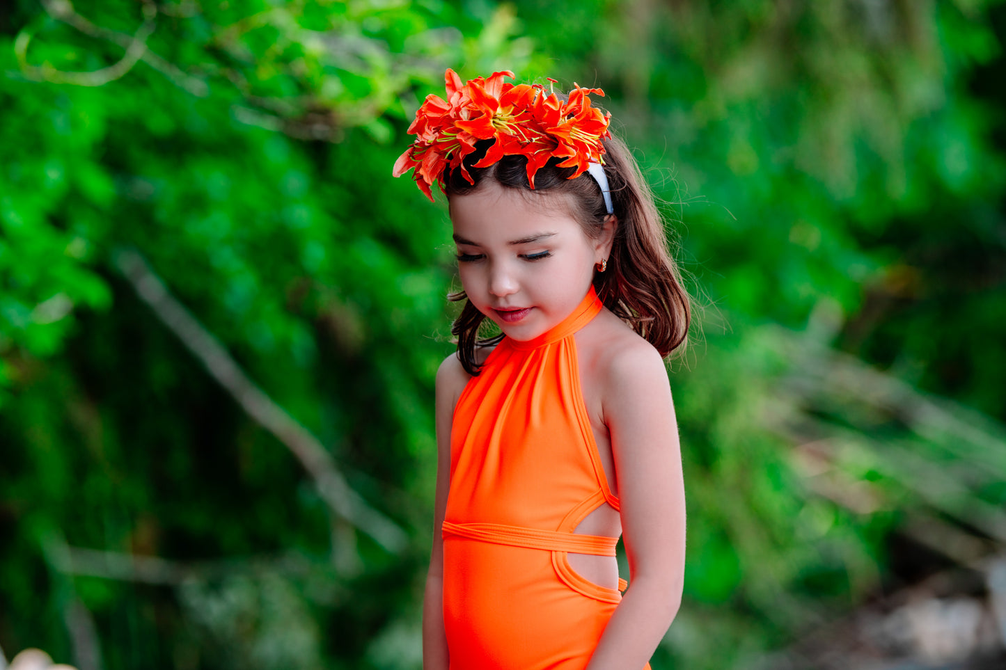 Karin’s Garden “Martha” Couture Tiger Lily Headband | Garden Party Floral Statement Headpiece | Handmade in USA