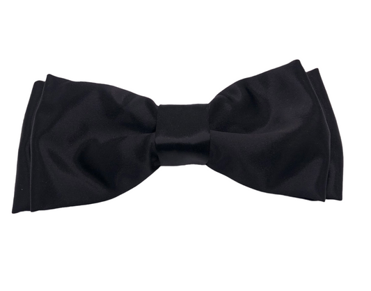 Karin’s Garden Black Silk Satin Bow Hair Clip