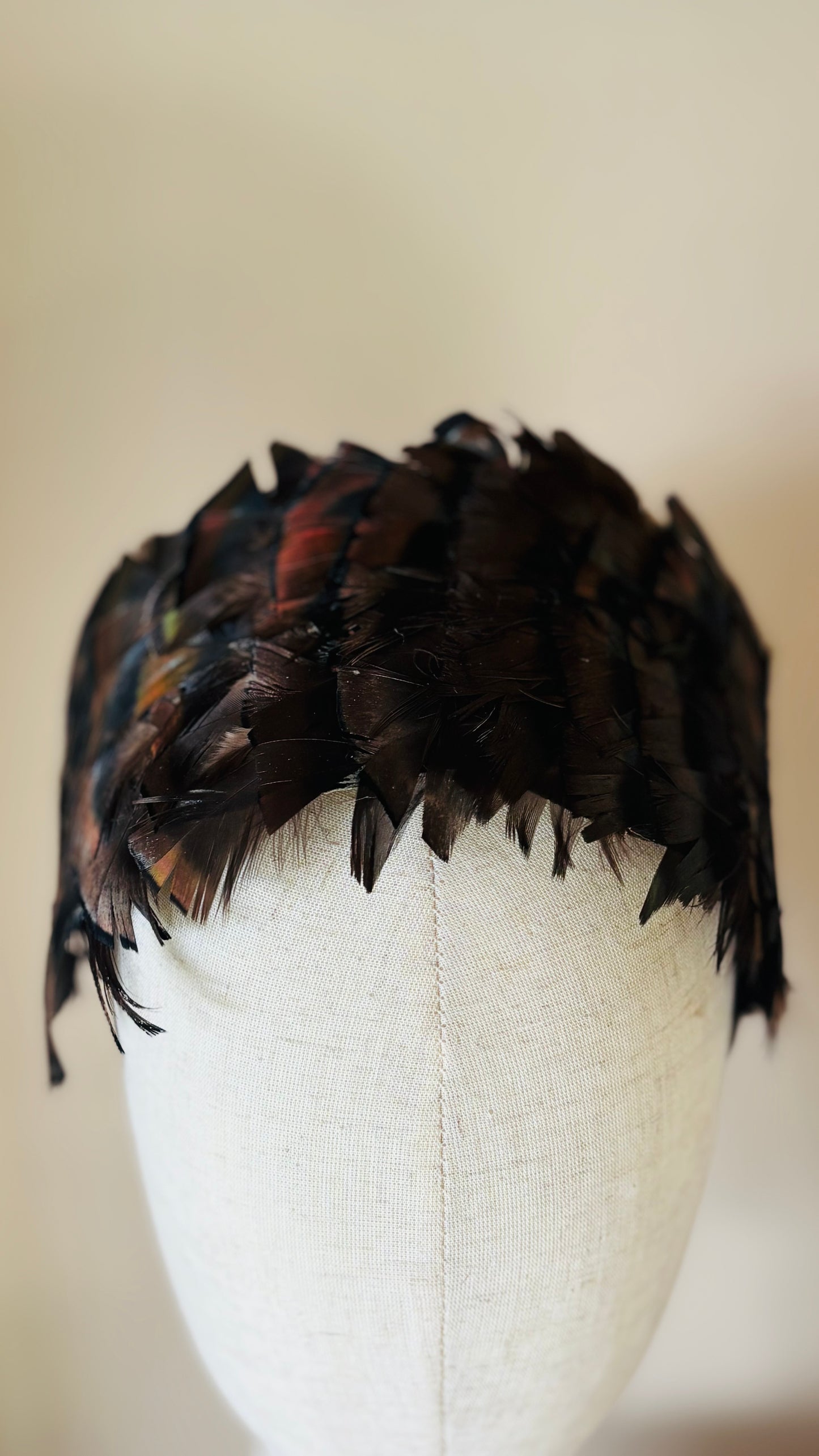 Garbo Bronze Feather Couture Headband