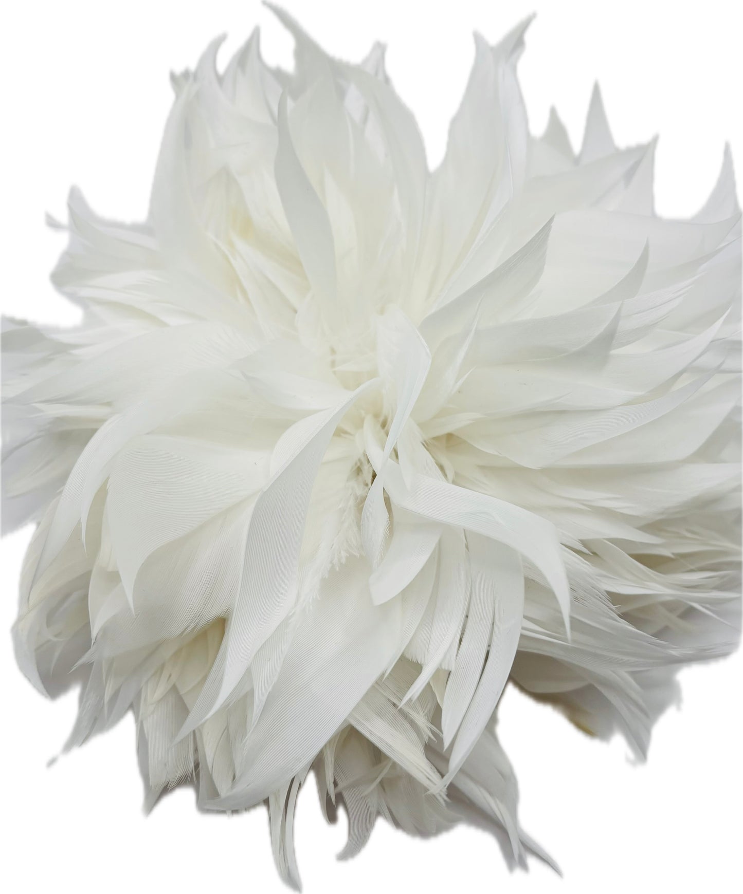 "Josephine" Feather Brooch & Clip in White.  Wear on your lapel, dress, in your hair, on purse, hat and more.