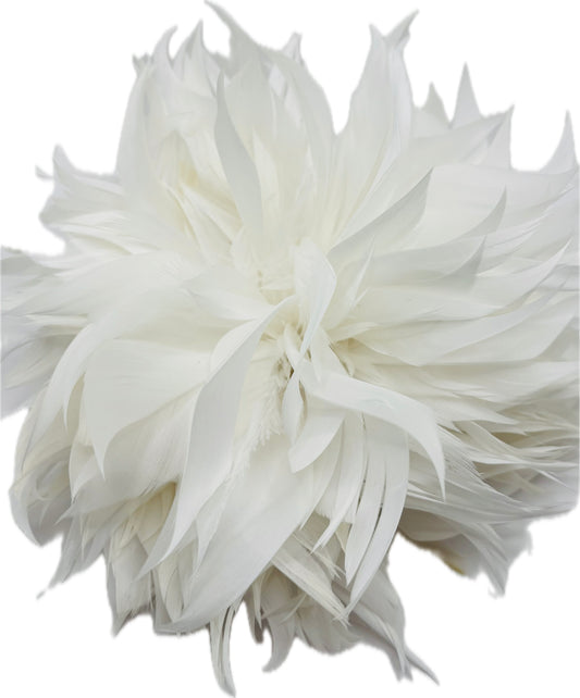 "Josephine" Feather Brooch & Clip in White.  Wear on your lapel, dress, in your hair, on purse, hat and more.