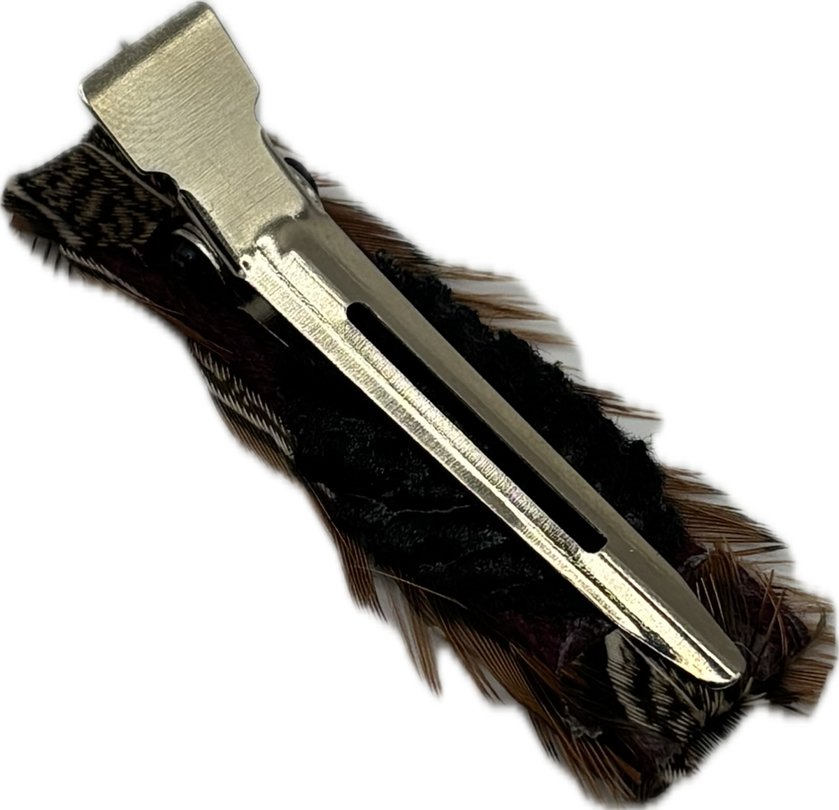 Giselle Brown & Ivory Feather Clip