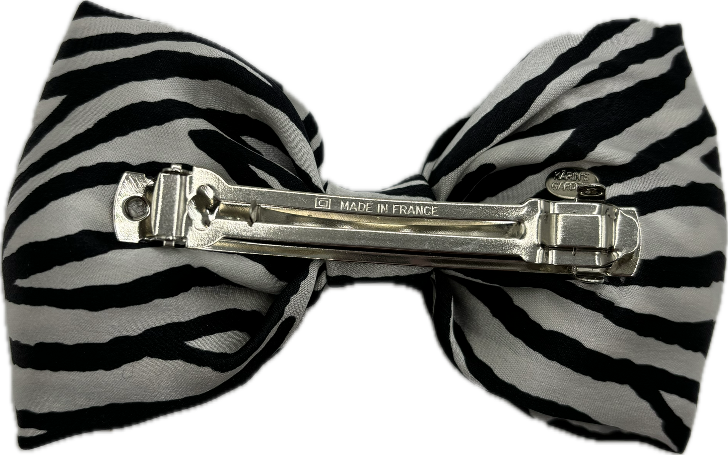 Karin’s Garden Siena Zebra Silk Charmeuse Bow French Barrette