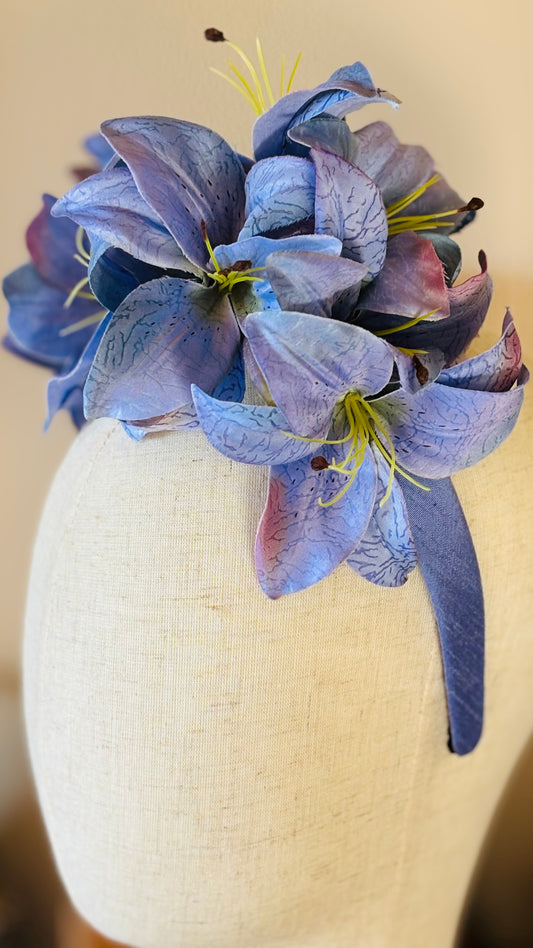 Karin’s Garden "Abigail" Lily Headband | Garden Party Floral Statement Headpiece | Handmade in USA