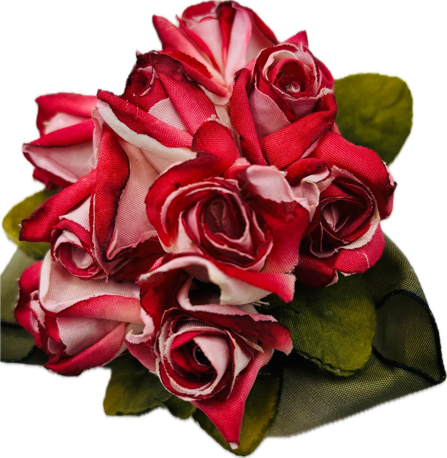 “Mary Ellen” 4” Vintage Rosebuds Brooch & Clip.  Life Like Rosebuds.