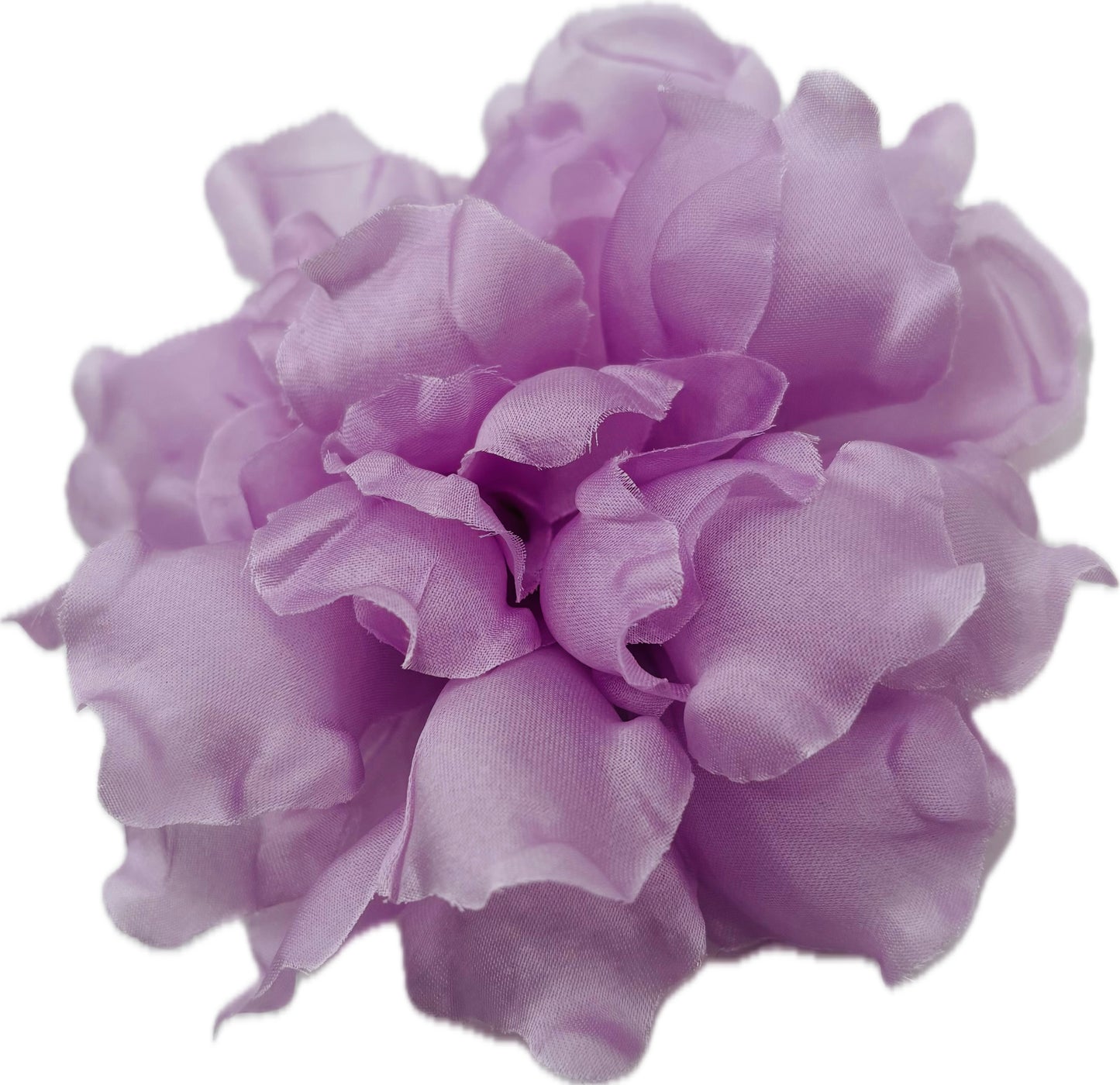 Karin's Garden "Harper" 4" Silk Lavender Satin Gardenia Pin Brooch and Clip. Handmade in the USA.  Pin or Clip into hair, onto dress, lapel, handbag and more.