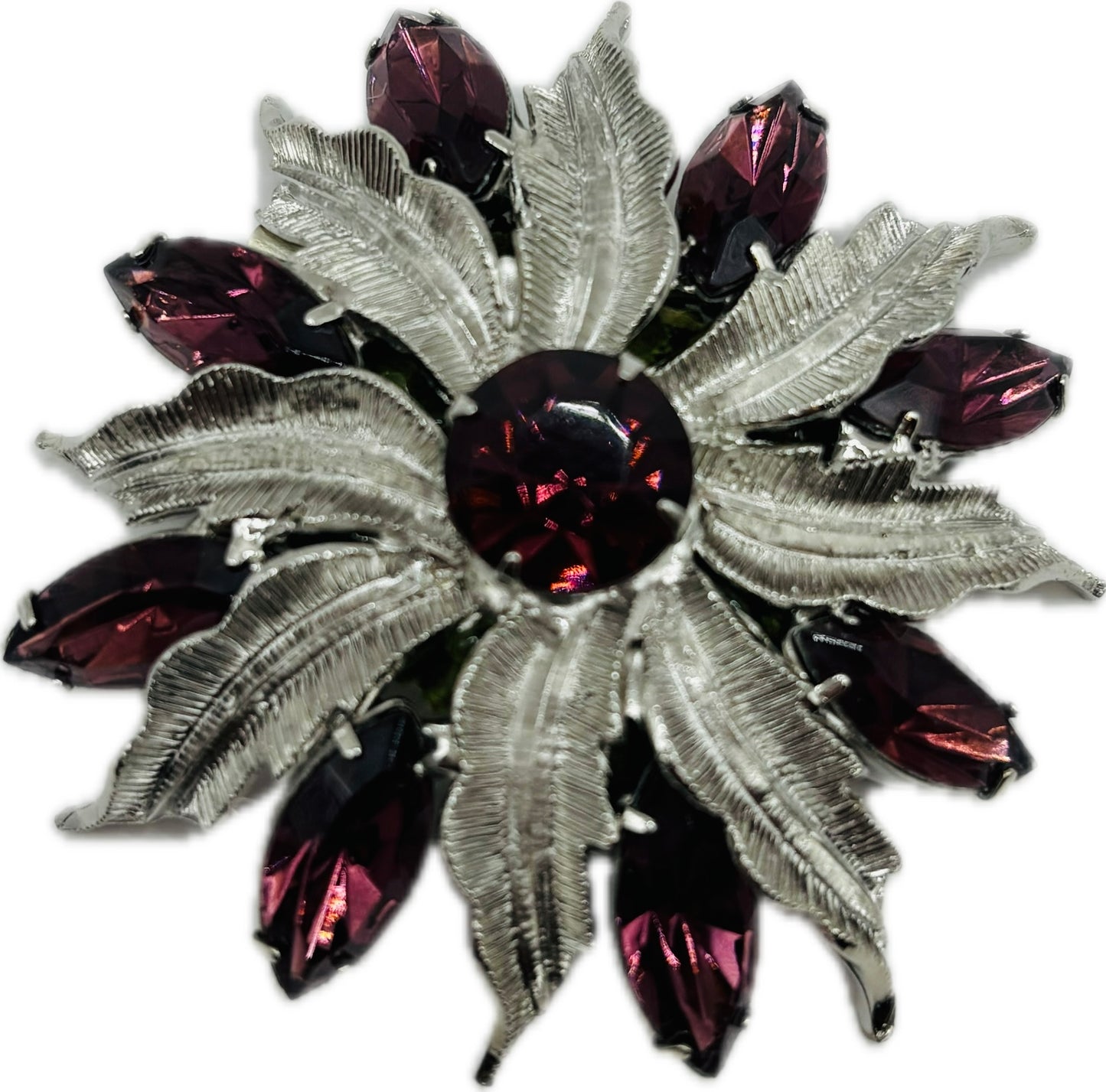 “Ingrid” Brooch in Purple.  2" - Made in the USA.  Pin to your lapel, dress, scarf, hat and more