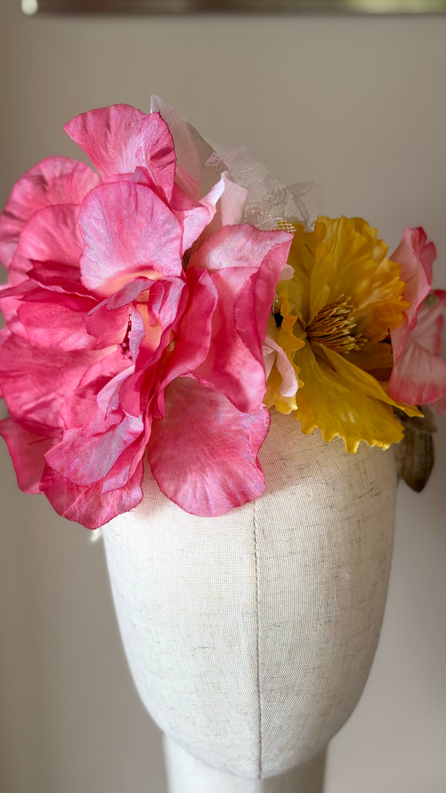 The Atelier Flora Crown Collection - A one-of-a-kind composition of rare vintage European florals and modern elements, arranged entirely by hand.