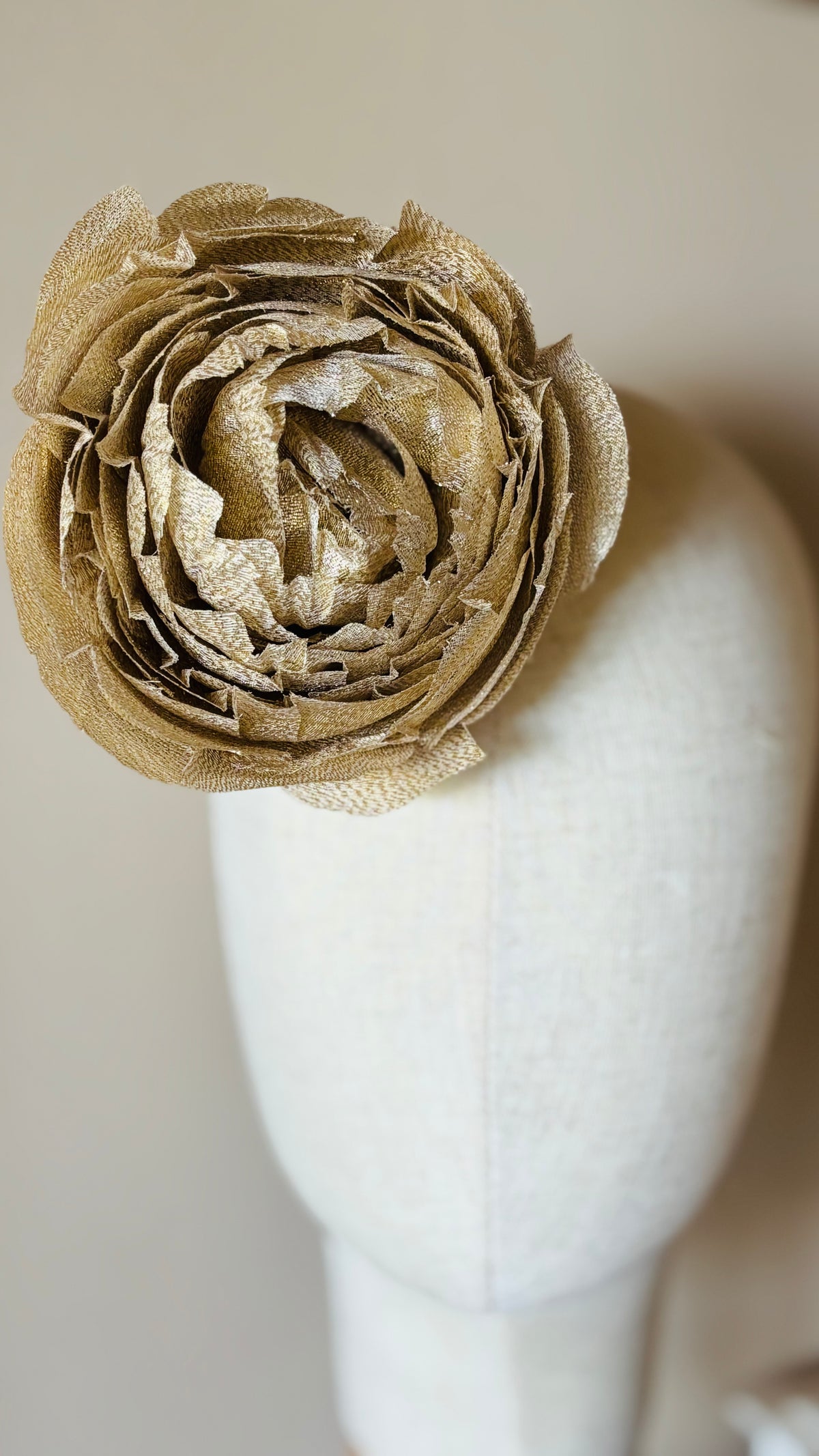 Gold Metallic Flower Pin & Clip, 4"