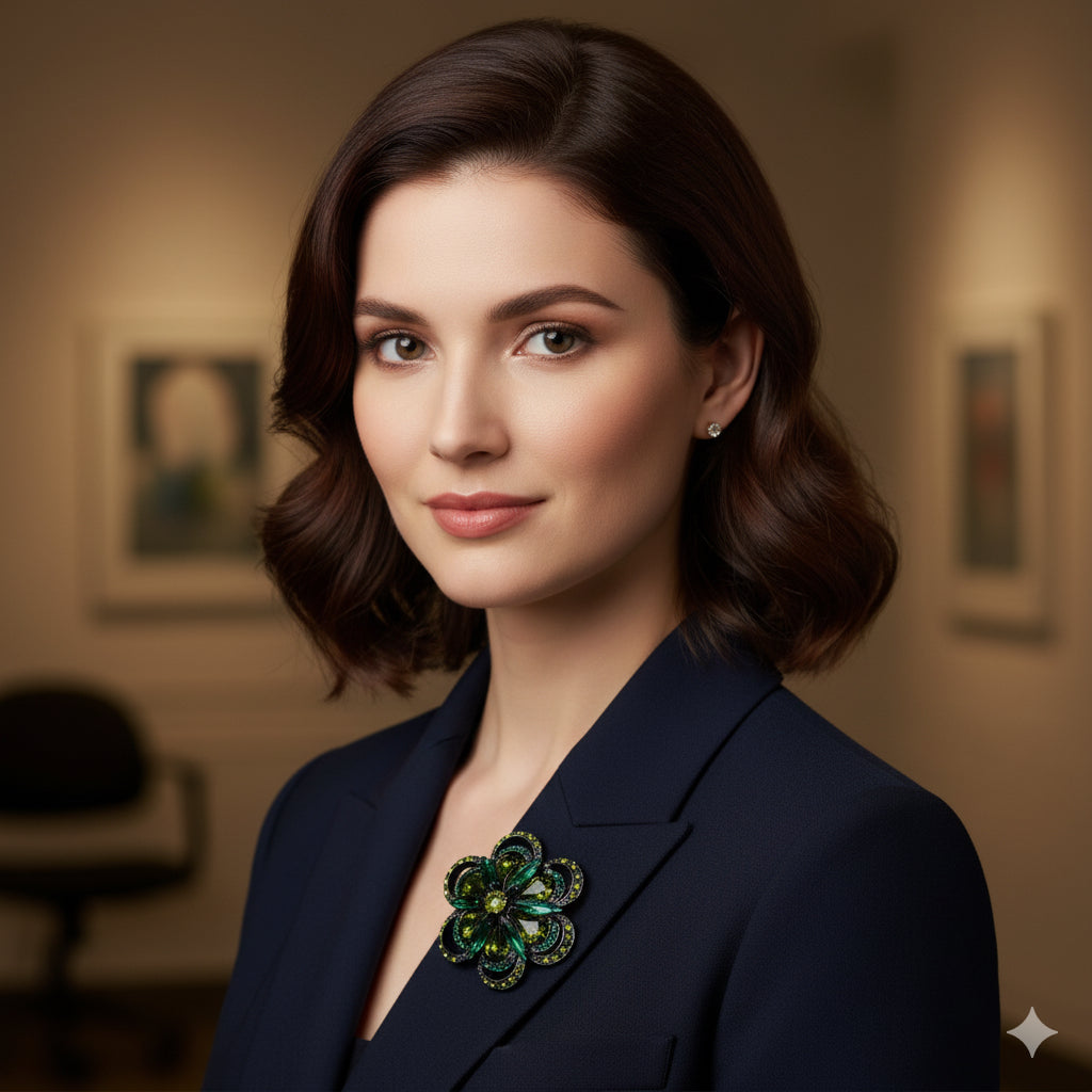 “Mae” Brooch in Tan Pink.  Made in the USA.  Pin to your lapel, dress, scarf, hat and more