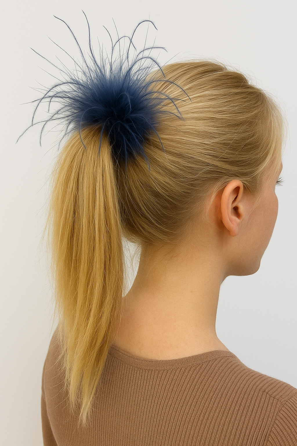 "Dietrich" Petite Ostrich Pin & Clip in Velvet Aubergine. Made in the USA. Genuine Ostrich. Available in many colors.  Available in Petite