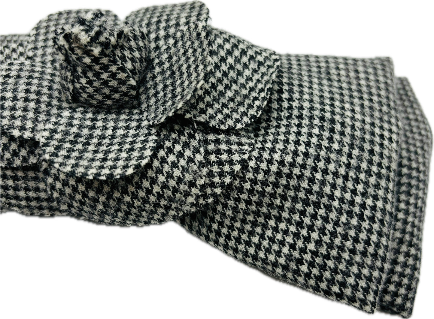 Karin’s Garden Classic Wool Houndstooth Double Bow with Camellia French Barrette.  Vintage 2000