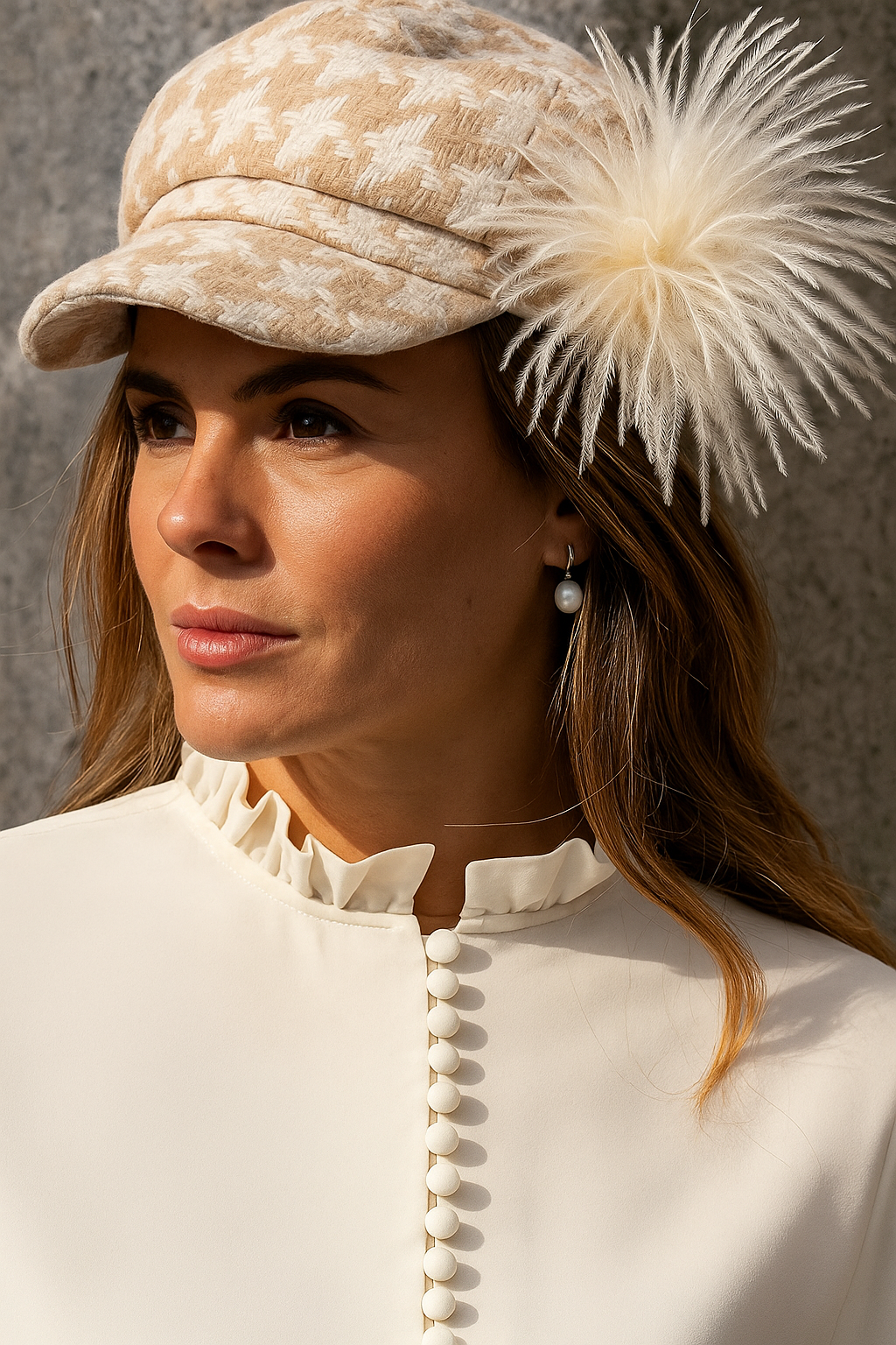 "Dietrich" Petite Ostrich Pin & Clip in Velvet Aubergine. Made in the USA. Genuine Ostrich. Available in many colors.  Available in Petite