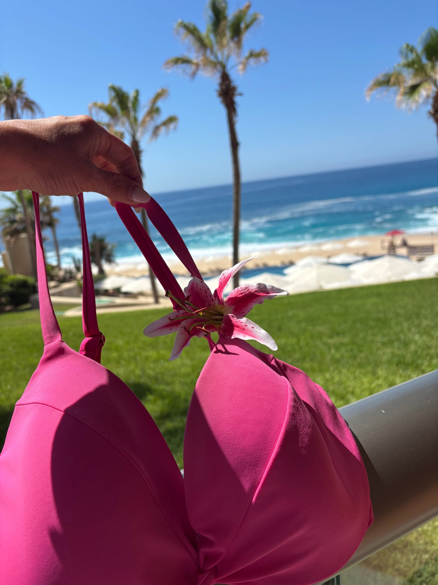 Karin's Garden Martha 3" Pink Life like Tiger Lily pinch clip.  Lilies for Fillies. Wear in your hair on your tropical vacation.  Clip to your sundress or hat.  Life like