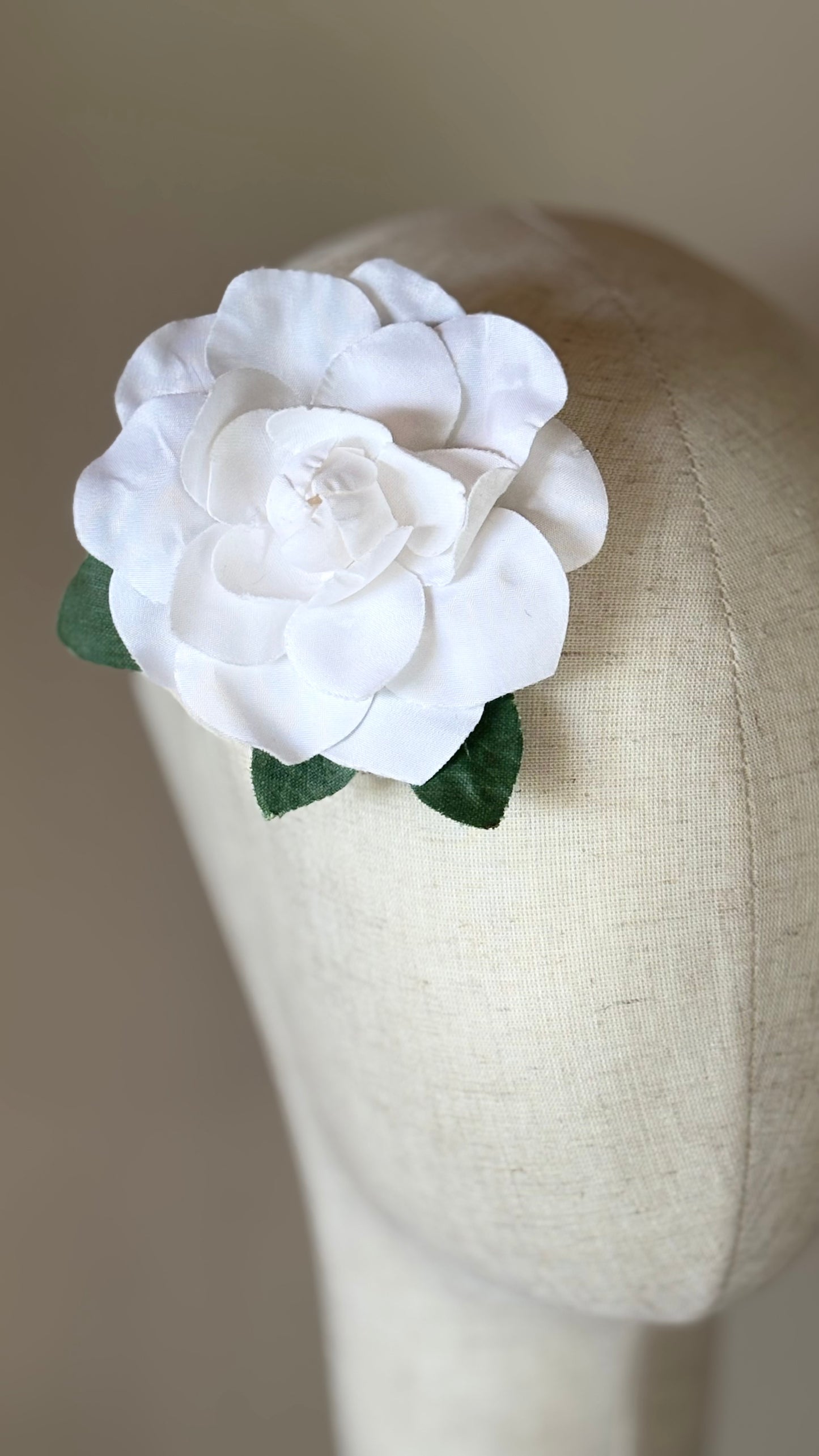 Karin's Garden Classic Vintage White Gardenia.  Pin or Clip into Hair or Lapel.