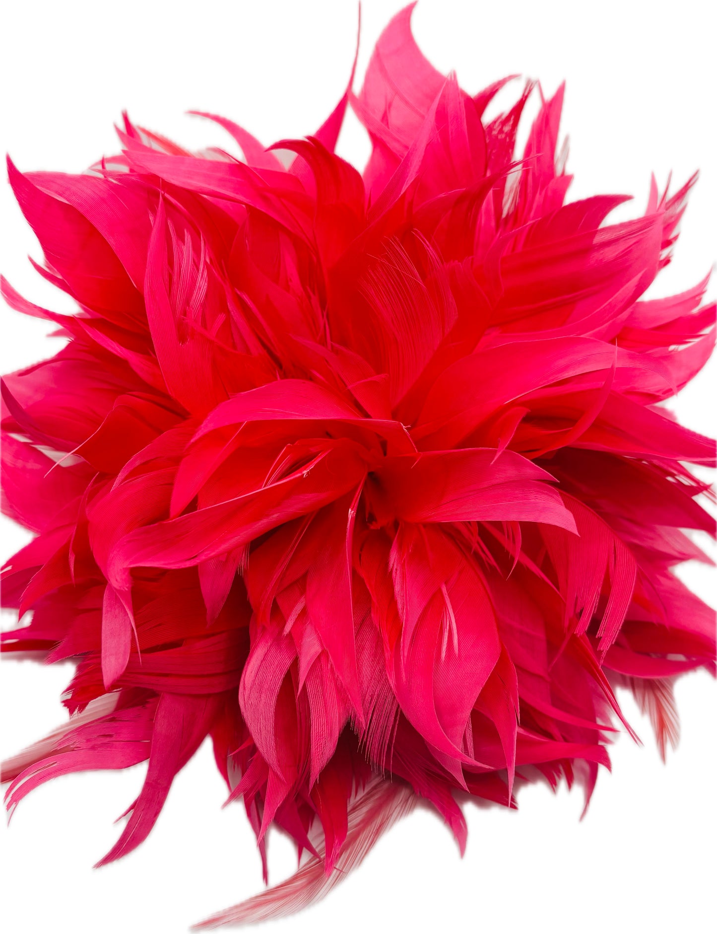 "Josephine" Feather Brooch & Clip in Pink .  Wear on your lapel, dress, in your hair, on purse, hat and more.