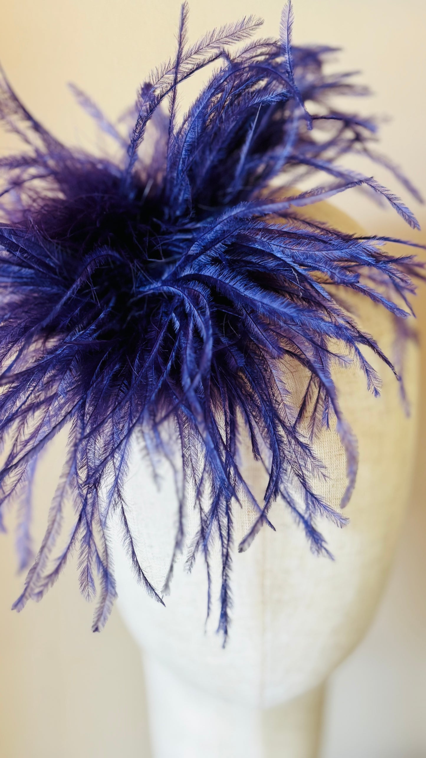 Dietrich Petite Ostrich Pin & Clip in Amethyst.  Handmade in the USA. Genuine Ostrich. Available in many colors.  Available in Petite or Grand
