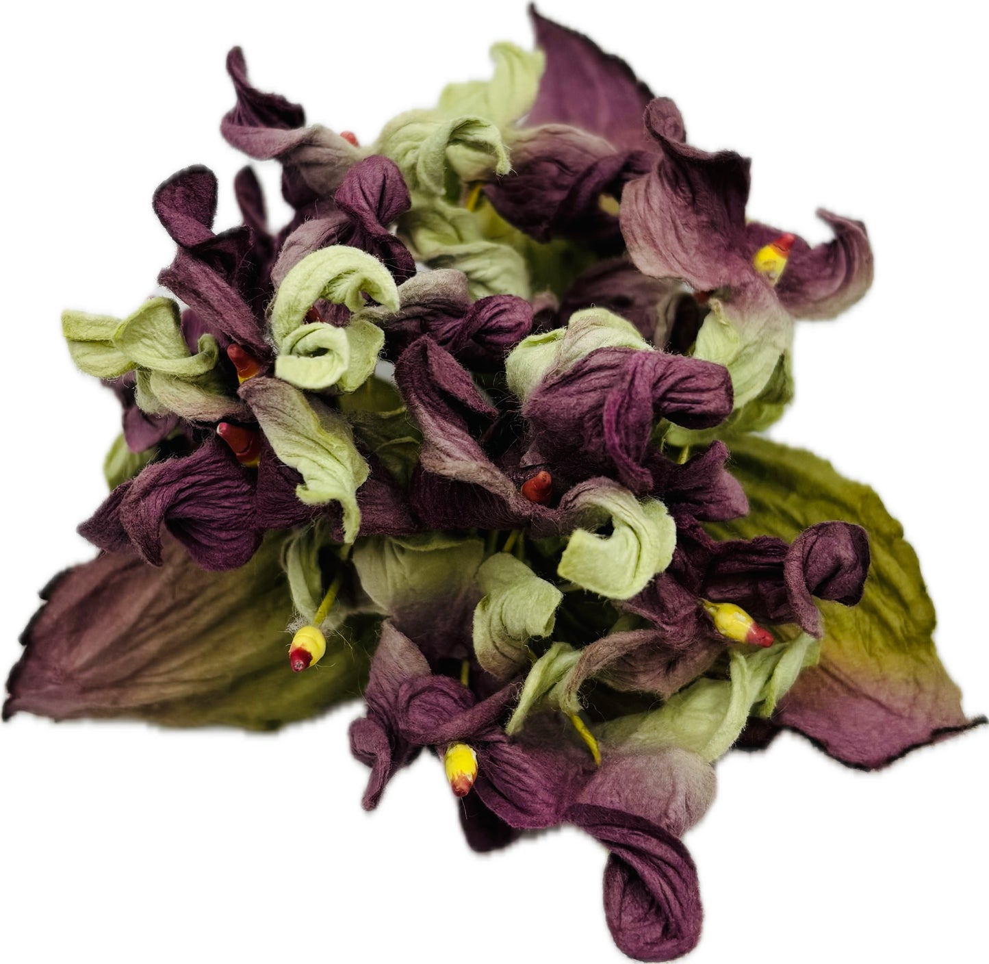 Ivy Hydrangea Flower Pin Brooch in Purple