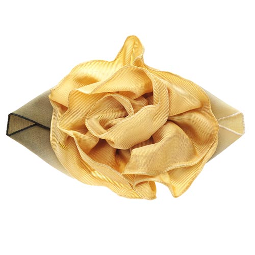 Karin's Garden 3" “Rosette” Pin.  Pin to dress, lapel or wear as a boutonniere. Made in the USA.  You can reshape the flower and leaves to make it larger or smaller.