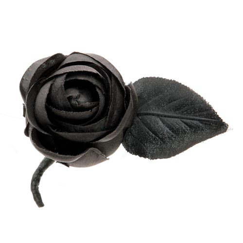 Karin's Garden Boutonnière bouton de rose en soie noire