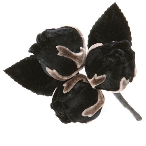 Karin's Garden Boutonnière bouton de rose en velours noir